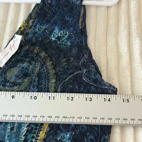 Vanessa Foglia Abitart Lace Midi Dress Paisley Multicolor Size S Ruffle V Neck - Picture 6 of 9